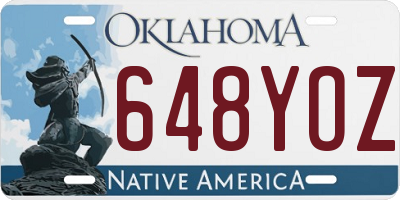 OK license plate 648YOZ