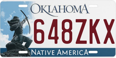 OK license plate 648ZKX