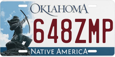 OK license plate 648ZMP