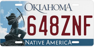 OK license plate 648ZNF