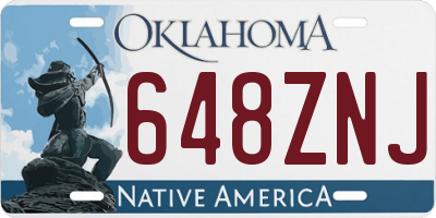 OK license plate 648ZNJ