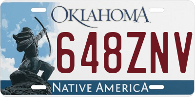 OK license plate 648ZNV
