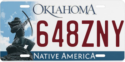 OK license plate 648ZNY