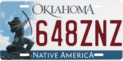 OK license plate 648ZNZ
