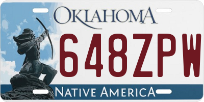 OK license plate 648ZPW