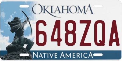 OK license plate 648ZQA