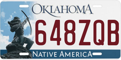 OK license plate 648ZQB