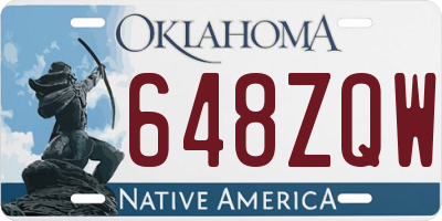 OK license plate 648ZQW