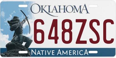 OK license plate 648ZSC