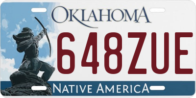 OK license plate 648ZUE
