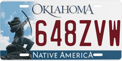 OK license plate 648ZVW