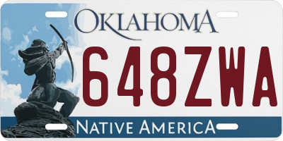 OK license plate 648ZWA