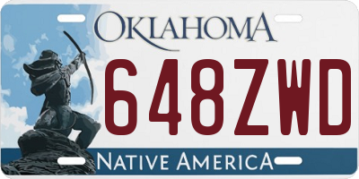 OK license plate 648ZWD