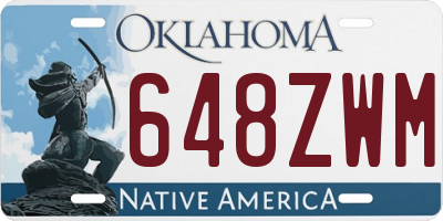 OK license plate 648ZWM