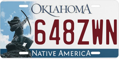 OK license plate 648ZWN