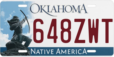 OK license plate 648ZWT