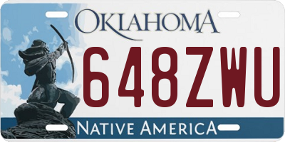 OK license plate 648ZWU