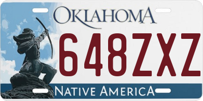 OK license plate 648ZXZ