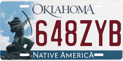 OK license plate 648ZYB