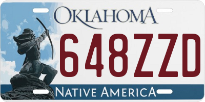 OK license plate 648ZZD