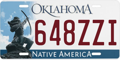 OK license plate 648ZZI