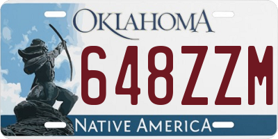 OK license plate 648ZZM