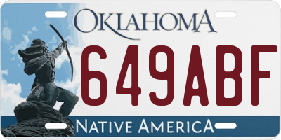 OK license plate 649ABF
