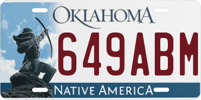 OK license plate 649ABM