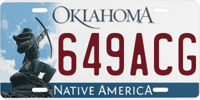 OK license plate 649ACG