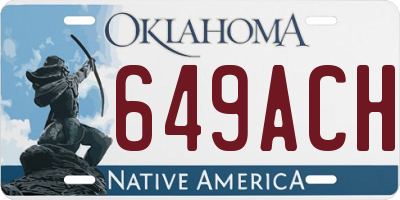 OK license plate 649ACH