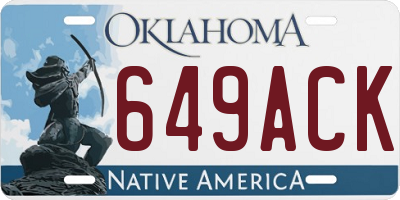 OK license plate 649ACK