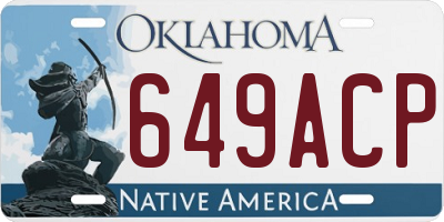 OK license plate 649ACP