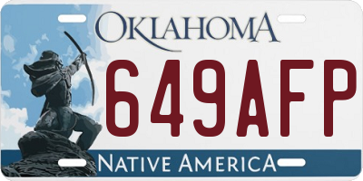 OK license plate 649AFP