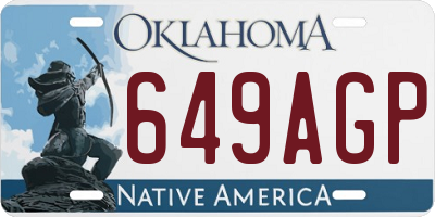 OK license plate 649AGP