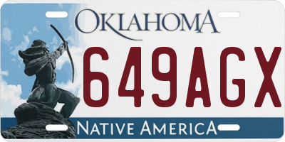 OK license plate 649AGX