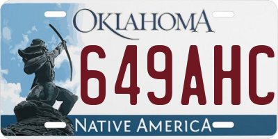 OK license plate 649AHC
