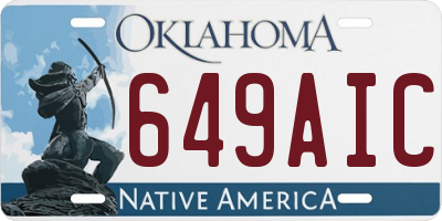 OK license plate 649AIC