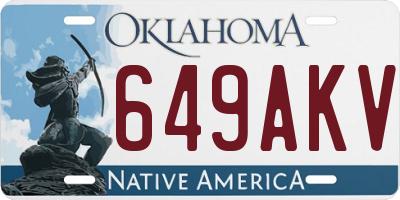 OK license plate 649AKV