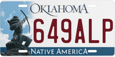 OK license plate 649ALP