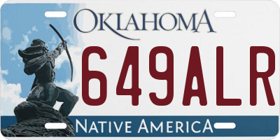 OK license plate 649ALR
