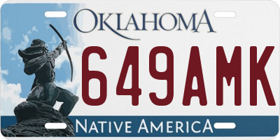 OK license plate 649AMK