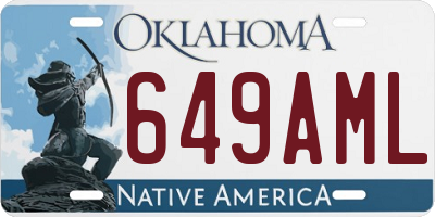 OK license plate 649AML