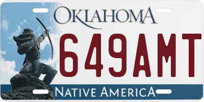 OK license plate 649AMT