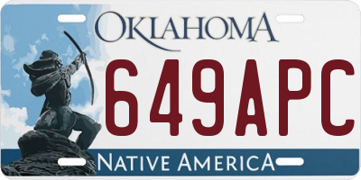 OK license plate 649APC