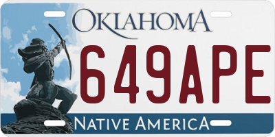 OK license plate 649APE