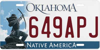 OK license plate 649APJ