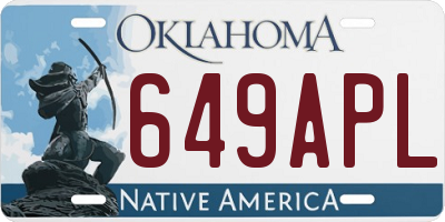 OK license plate 649APL