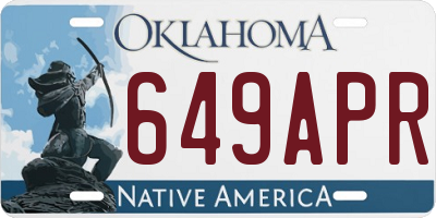 OK license plate 649APR