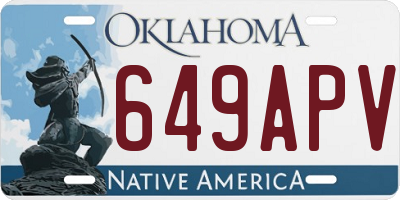 OK license plate 649APV