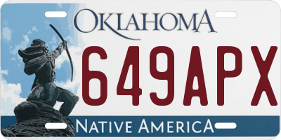 OK license plate 649APX